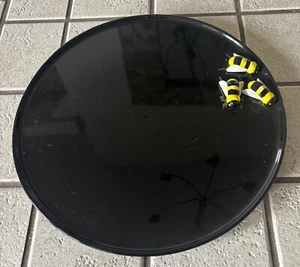 Vintage Department 56 BUZZ Black Bumble Bee Plate 11" dia. for cheese, cake, etc - Picture 1 of 4