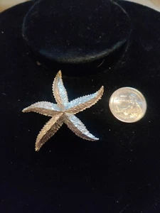 Signed Vintage Cathe Silvertone Starfish pin brooch - Picture 1 of 2