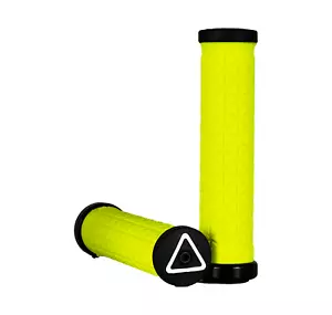 A'ME Pro Tri BMX Bicycle Lock On Grips - 1.3mm Thickness (Thick) - Neon Yellow - Foto 1 di 3