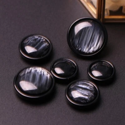 6pcs Resin Buttons Round Shank Button for Jacket Trench Coat Sewing Clothing - Image 1 of 4