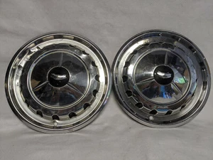 2 -1957 CHEVROLET CHEVY BELAIR IMPALA NOMAD HUBCAPS WHEEL COVERS CENTER CAPS RIM - Picture 1 of 9