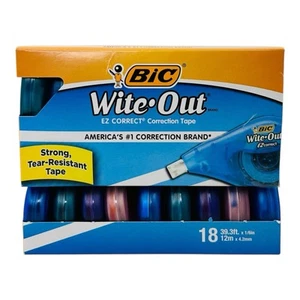 18 Count BIC Wite Out Correction Tape 39.3' x 1/6" - Picture 1 of 8