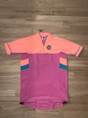 Vintage Nike Echelon Women’s XL 1/4 Zip Neon Orange Purple Cycling Shirt USA - Image 1 of 4