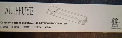 Allffuye Constant Voltage Outdoor Rated LED 60w/24v Driver - Image 1 of 4