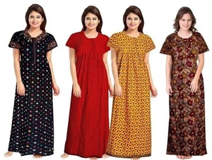 Maxi vestido de noche estampado de algodón para mujer (paquete de 4) - Imagen 1 de 5