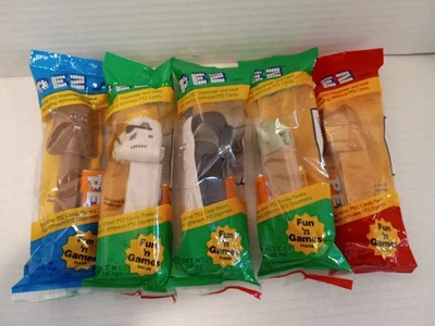 LOTE DE 5 DISPENSADORES PEZ STAR WARS VINTAGE - NUEVOS PRECINTADOS EN PAQUETES - AÑOS 90 Foto 1 de 2