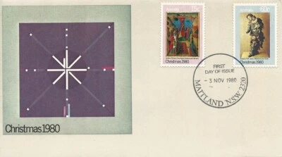 1980 Austrália - 15c & 60c Natal FDC - FDI Maitland NSW 2320 PMK - Imagem 1 de 2