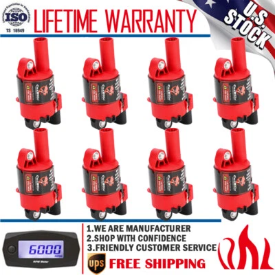 Paquete de bobinas de encendido de 8 piezas para Chevy Silverado 1500 Tahoe GMC Sierra 1500 2007-2016 Foto 1 de 4