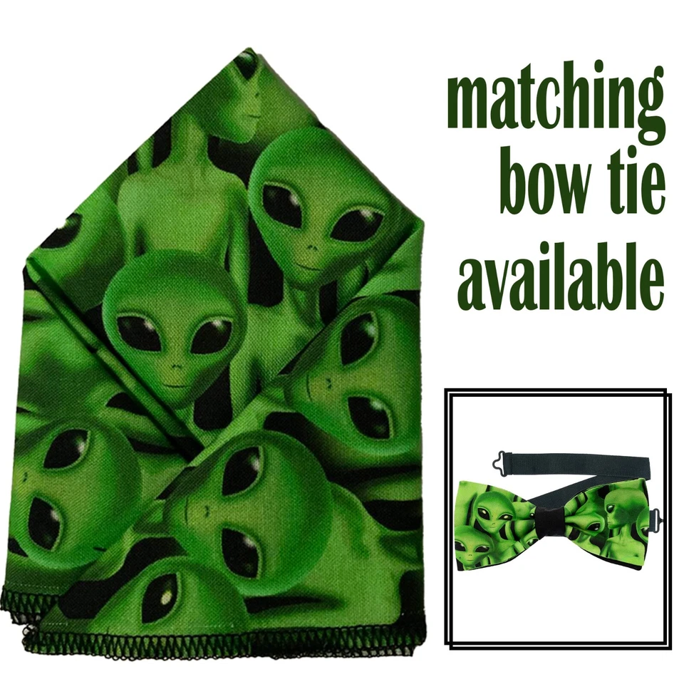 Pajarita Alien Bolsillo Cuadrada y Pajarita Boda Baile de graduación Año Nuevo Fiesta Navidad ET X Archivos OVNI Foto 1 de 1