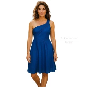 Vestido J Crew LUCIENNE Seda Chifón Plisado Ajustado Corpiño Azul Semi Formal Talla 6 - Imagen 1 de 7