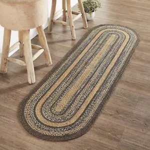 Accent Rug/Runner Espresso Jute Rustic 22x72 Oval No Slip Floor Decor VHC Brands - Picture 1 of 7