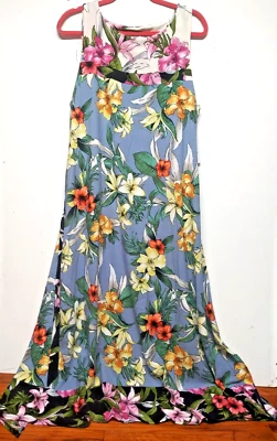 Nuevo con etiquetas Vestido Maxi Signature de Colección por Robbie Bee Talla 14 Sin Mangas Tropical Boho Floral Foto 1 de 4