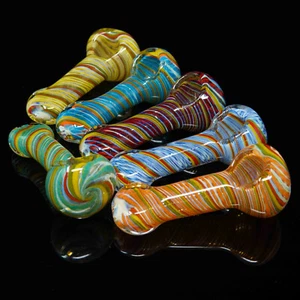 3.75 in Handmade Mini Pocket Light Swirl Smoking Bowl Glass Pipes - US Seller - Picture 1 of 21