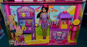 NIB RARE POPCORN & SOUVENIRS AMUSEMENT PARK PLAYSET SKIPPER BARBIE COTTON CANDY - Bild 1 von 11