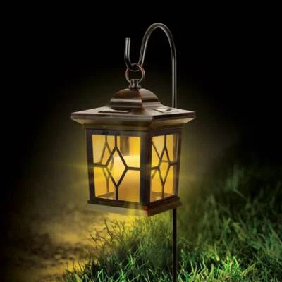 Solar Lantern LED Candlelight Garden Patio Terrace Balcony Outdoor Table Light - Image 1 of 4