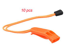 10pcs Plastic Safety Whistle with Lanyard for Marine Camping Emergency Rescue