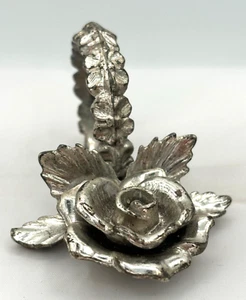Anillo servilleta de peltre vintage soporte floral anillo único repuesto años 70 - Imagen 1 de 12