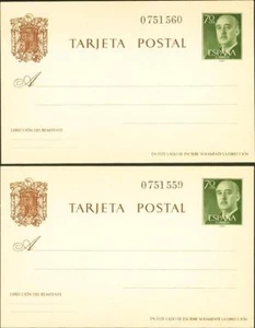 Entero Postal. Oficial. ** MNH EP90. 1962. 70 cts verde, dos Tarjetas Entero P - Imagen 1 de 2