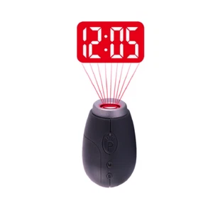 Small Portable Digital Alarm Clock With LCD Display LED Projector Night Light US - Picture 1 of 8