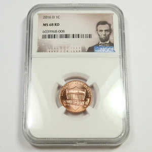2016 D NGC MS68 RD - Lincoln Shield Cent Penny - 1c US Coin #50876A - Picture 1 of 2