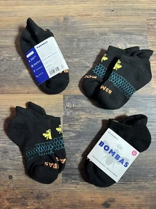 Bombas XS Black Bee Better Ankle Honeycomb Socks Set of 4 Kids Age 5-11 - Picture 1 of 5
