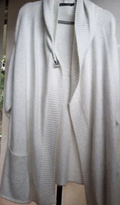 LAUREN VIDAL CASHMERE/ANGORA/LUREX HOODED LONG CARDY/COAT SIZE M FRANCE RRP$320 - Bild 1 von 10