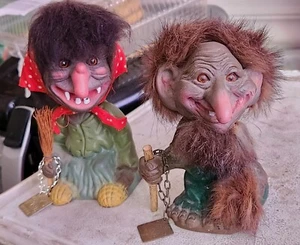 *RARE* 1960's HEICO German Nodder Bobble Head Troll Figure -Huband & Wife! - Picture 1 of 13