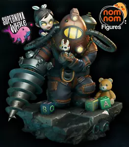 Chibi Big Daddy - Bioshock - opzione completamente dipinta - resina 14k addominali - Foto 1 di 6