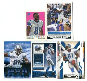 Calvin Johnson 5 Football Trading Card Lot HOF DETROIT LIONS (LOT 95) - Picture 1 of 1