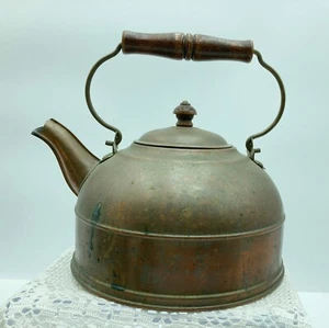 Vintage Copper Revere Teapot Wood Handle - Picture 1 of 6