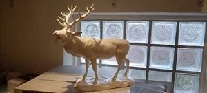 Riesiger HIRSCH, MAX ROESLER, Rodach, Signiert: E. WAGNER, 52 x 40 cm, Keramik - Bild 1 von 12