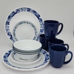 ♻️ Corelle Livingware True Blue 16-Pc Dinnerware Set - Picture 1 of 5