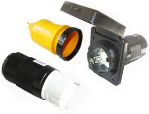 RV 50 Amp Power Inlet Plug Female Twist Locking Connector 125V 250V AC Black Kit - Picture 1 of 8