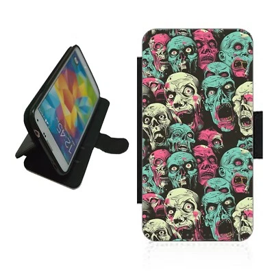 Zombie Phone Case Wallet flip cover For iPhone Samsung ZOM2 Pattern - Image 1 of 4