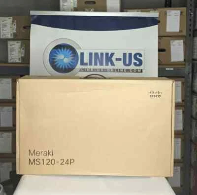 New Genuine Cisco Meraki MS120-24P-HW *Unclaimed* w/ Warranty 24 Port PoE Switch - Image 1 of 4