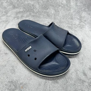 Crocs Sandals Slides Mens 9 Women 11 Blue Slip On Comfort Beach - Picture 1 of 15