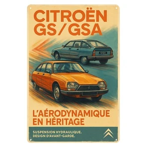 Poster in metallo per auto Citroen Gs Gsa - Insegna in latta da collezione - Dimensioni:20x30 cm - Foto 1 di 4