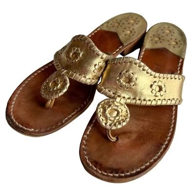 Sandálias femininas Navajo douradas metálicas tamanho 7 - Imagem 1 de 4