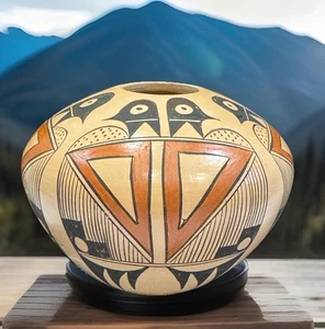 RARE Double Eagle Design HOPI Pottery Adelle Nampeyo Native American Sikyatki 5" - Picture 1 of 20