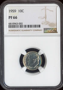 1959 Roosevelt Dime Silber NGC PP PF66 Qualität - ss* - Bild 1 von 2