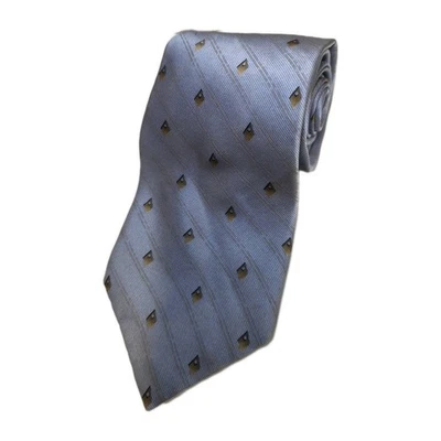 复古 Barrington 男式 100% 真丝领带浅蓝色 60 英寸 L,4 英寸 W — 第 1/3 张图片