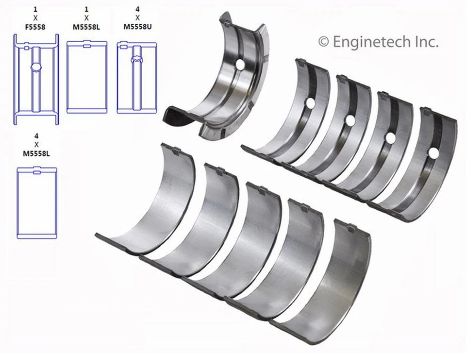 Crankshaft Main Bearing Set For 85-04 Escort EXP Focus Lynx Tracer BC373J.50 Foto 1 de 4