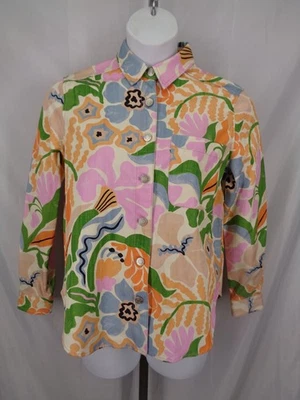 Frnch Paris Pastel Floral Button Lightweight Shacket Size Medium - Image 1 of 4
