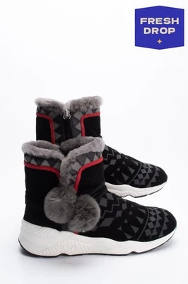 PVP €265 ASH Cuero Zapatillas Botas EU40 UK7 US10 Patrón Geométrico Foto 1 de 4