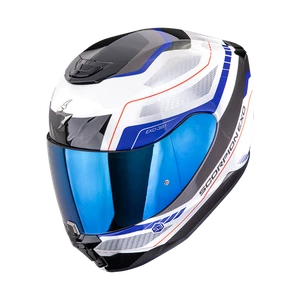 CASCO INTEGRALE SCORPION EXO 391 LEO BIANCO BLU TOURING URBAN MOTO ECE 22.06 - Imagen 1 de 3