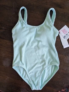 Girl's Mint Green Textured Roxy Swimsuit - Picture 1 of 3