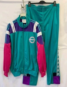 Vtg 90s Adidas Trefoil Tracksuit Teal Purple Pink Lotto INT’L Team Men’s XL #38 - Picture 1 of 18