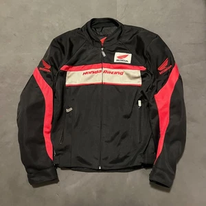 Honda Racing Rothmans Padded Motorcycle Jacket Mens Large Black Full Zip Vintage - Picture 1 of 11