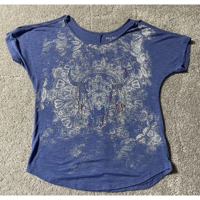 Camiseta sin mangas Mudd años 90 Y2K XS vaquera azteca occidental gráfico hombro frío hada oscura Foto 1 de 4