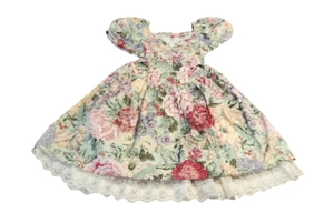 Vtg Bonnie Jean Girls Floral Cottagecore Prairie Dress 90's Lace Trim Appx 12/14 - Picture 1 of 9